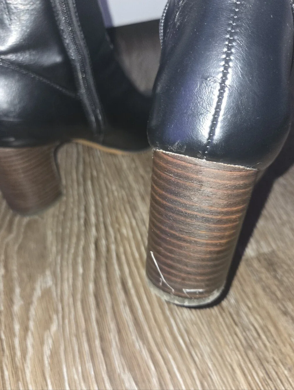 Franco Sarto Ponte Women's Black Zip Heel Boots Booties Size 9